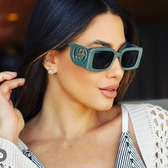 FINAL PRICE NEW GUCCI GG1325S 009 ACID GREEN/GREY SUNGLASSES - Picture 3 of 9